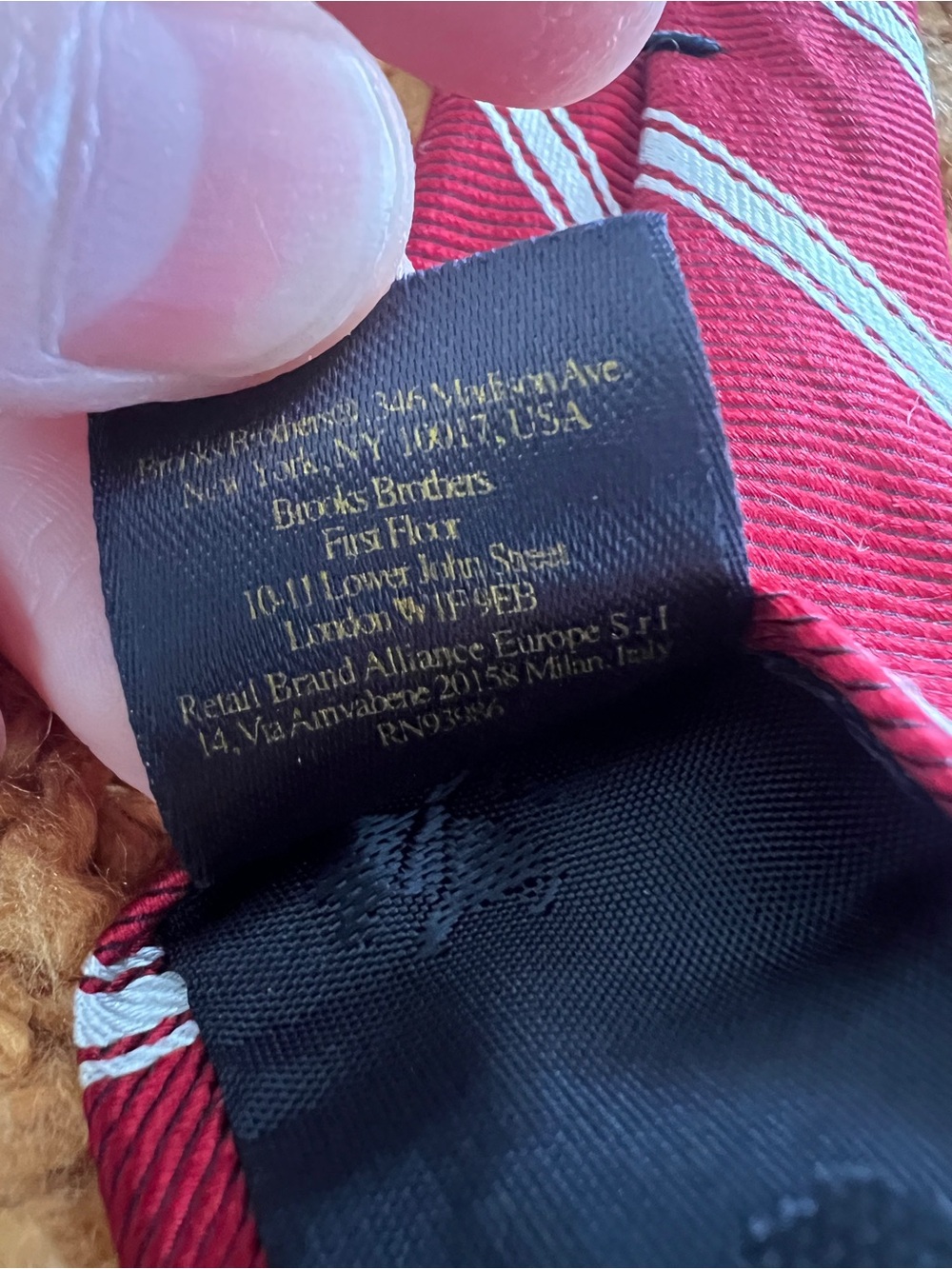 Vintage Brooks Brothers Red Striped Silk Tie - Picture 5 of 9